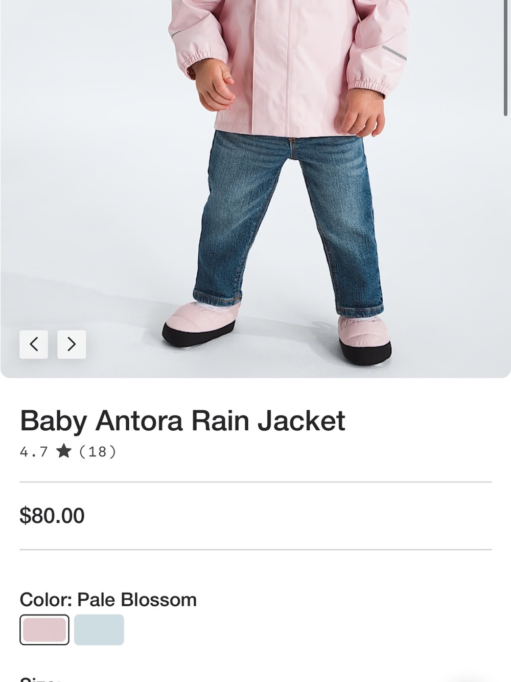The North Face Antora Rain Jacket Pink Baby 18-24M Like New